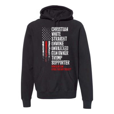 Trump Supporter Christian White Straight Unwoke Unvaxxed Premium Hoodie