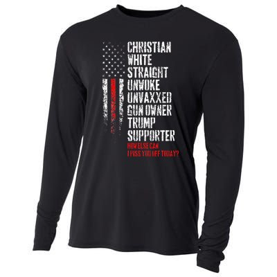 Trump Supporter Christian White Straight Unwoke Unvaxxed Cooling Performance Long Sleeve Crew