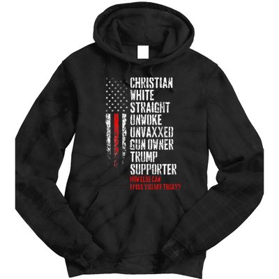 Trump Supporter Christian White Straight Unwoke Unvaxxed Tie Dye Hoodie