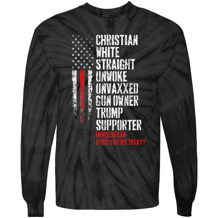 Trump Supporter Christian White Straight Unwoke Unvaxxed Tie-Dye Long Sleeve Shirt