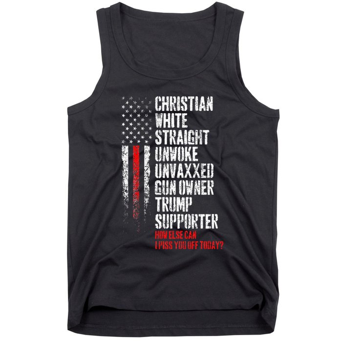Trump Supporter Christian White Straight Unwoke Unvaxxed Tank Top