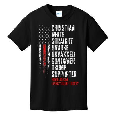 Trump Supporter Christian White Straight Unwoke Unvaxxed Kids T-Shirt