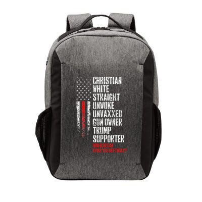 Trump Supporter Christian White Straight Unwoke Unvaxxed Vector Backpack