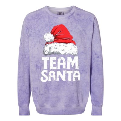 Team Santa Christmas Squad Family Matching Pajamas Boy Colorblast Crewneck Sweatshirt