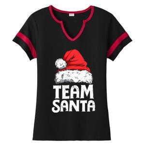 Team Santa Christmas Squad Family Matching Pajamas Boy Ladies Halftime Notch Neck Tee