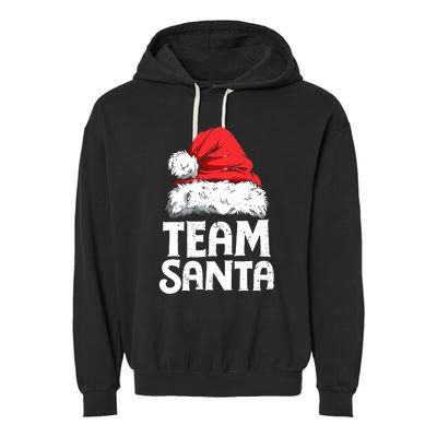 Team Santa Christmas Squad Family Matching Pajamas Boy Garment-Dyed Fleece Hoodie