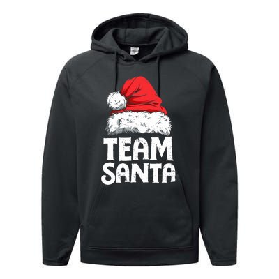 Team Santa Christmas Squad Family Matching Pajamas Boy Performance Fleece Hoodie