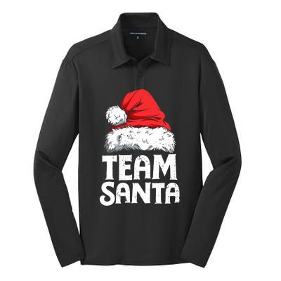 Team Santa Christmas Squad Family Matching Pajamas Boy Silk Touch Performance Long Sleeve Polo