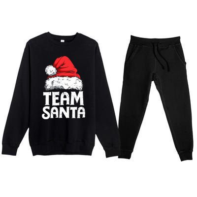 Team Santa Christmas Squad Family Matching Pajamas Boy Premium Crewneck Sweatsuit Set