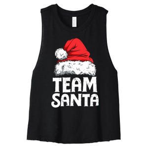 Team Santa Christmas Squad Family Matching Pajamas Boy Women's Racerback Cropped Tank