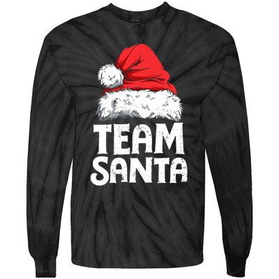 Team Santa Christmas Squad Family Matching Pajamas Boy Tie-Dye Long Sleeve Shirt