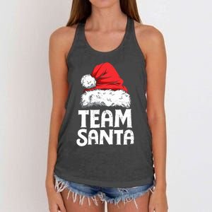 Team Santa Christmas Squad Family Matching Pajamas Boy Women's Knotted Racerback Tank