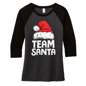 Team Santa Christmas Squad Family Matching Pajamas Boy Women's Tri-Blend 3/4-Sleeve Raglan Shirt