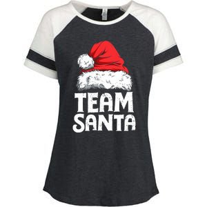 Team Santa Christmas Squad Family Matching Pajamas Boy Enza Ladies Jersey Colorblock Tee