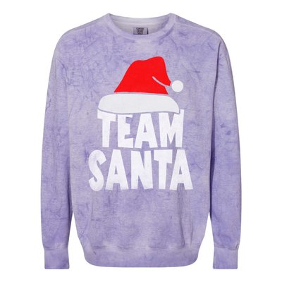 Team Santa Christmas Squad Family Matching Pajamas Colorblast Crewneck Sweatshirt