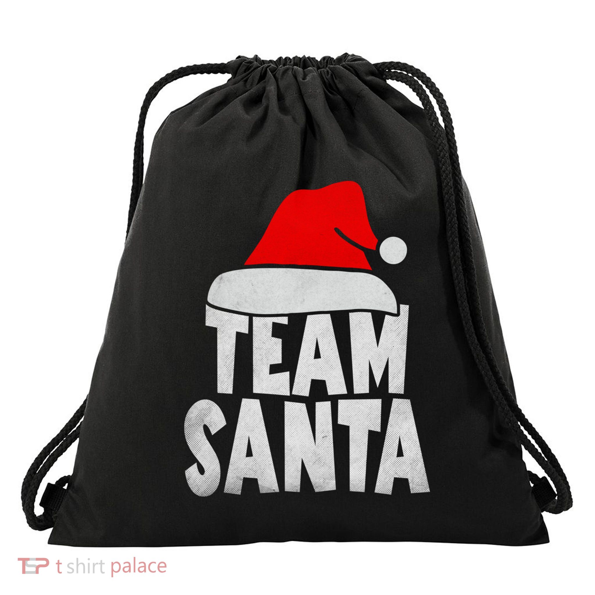 Team Santa Christmas Squad Family Matching Pajamas Drawstring Bag