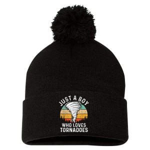 Tornado Storm Chasing Twister Hurricane Pom Pom 12in Knit Beanie