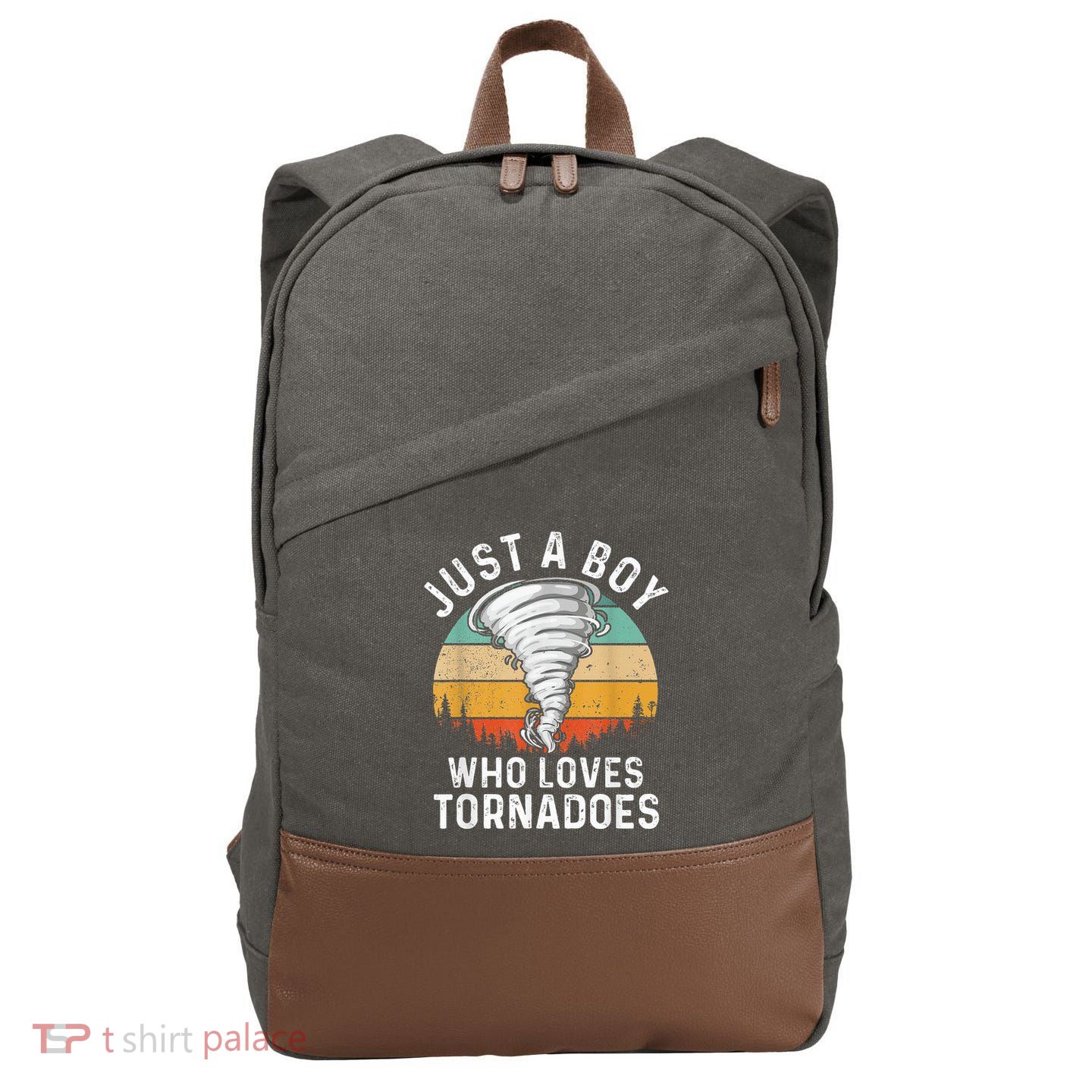 Tornado Storm Chasing Twister Hurricane Cotton Canvas Backpack