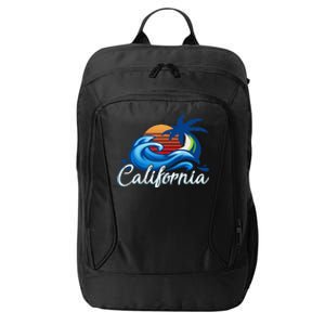 Tropical Sunset Cali Beach Waves Surfing USA California City Backpack