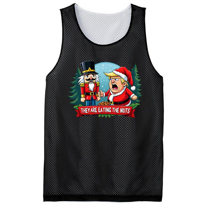 Trump Santa Claus With Nutcracker They Are Eating The Nuts Mesh Reversible Basketball Jersey Tank