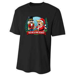 Trump Santa Claus With Nutcracker They Are Eating The Nuts Performance Sprint T-Shirt