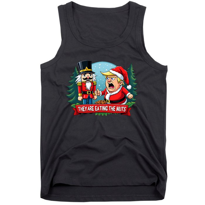 Trump Santa Claus With Nutcracker They Are Eating The Nuts Tank Top