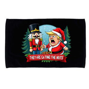 Trump Santa Claus With Nutcracker They Are Eating The Nuts Microfiber Hand Towel