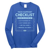 Tech Support Checklist Funny Computer Geek Sysadmin Gift Long Sleeve Shirt