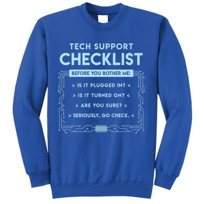 Tech Support Checklist Funny Computer Geek Sysadmin Gift Sweatshirt