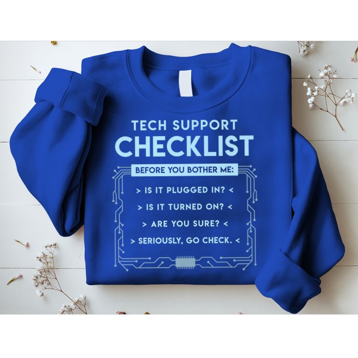 Tech Support Checklist Funny Computer Geek Sysadmin Gift Sweatshirt