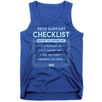 Tech Support Checklist Funny Computer Geek Sysadmin Gift Tank Top