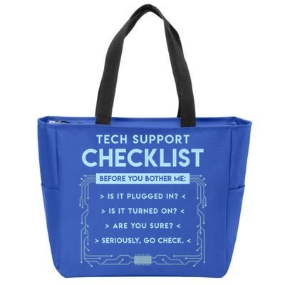 Tech Support Checklist Funny Computer Geek Sysadmin Gift Zip Tote Bag