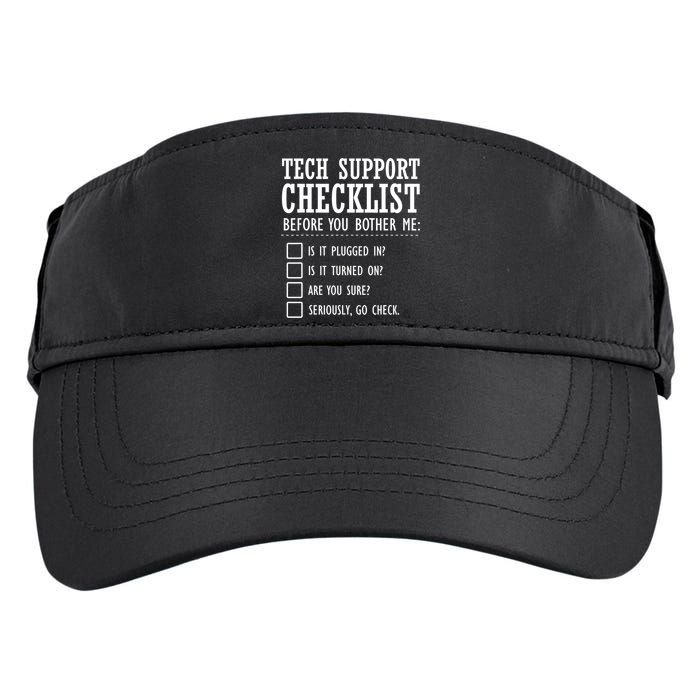 Tech Support Checklist Funny Computer Geek Sysadmin Gift Adult Drive Performance Visor