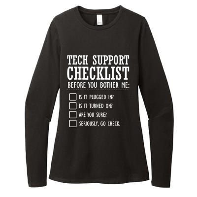 Tech Support Checklist Funny Computer Geek Sysadmin Gift Womens CVC Long Sleeve Shirt