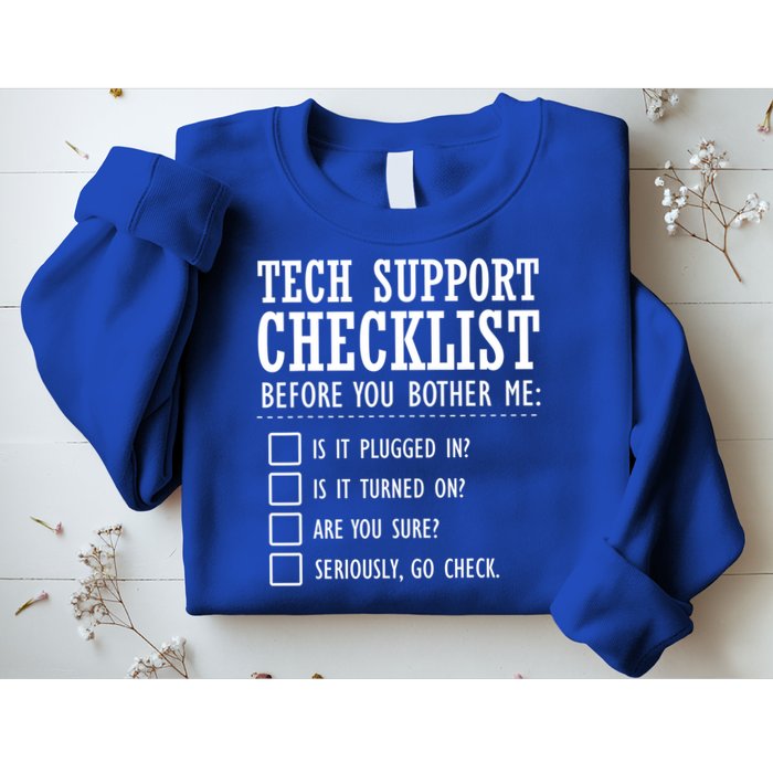 Tech Support Checklist Funny Computer Geek Sysadmin Gift Sweatshirt