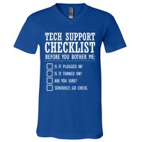 Tech Support Checklist Funny Computer Geek Sysadmin Gift V-Neck T-Shirt