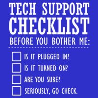 Tech Support Checklist Funny Computer Geek Sysadmin Gift V-Neck T-Shirt