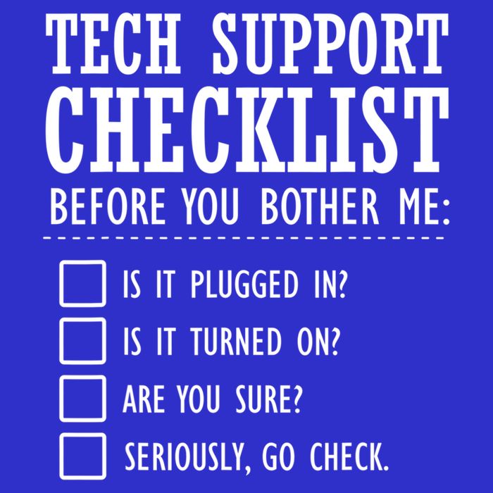 Tech Support Checklist Funny Computer Geek Sysadmin Gift V-Neck T-Shirt