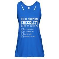 Tech Support Checklist Funny Computer Geek Sysadmin Gift Ladies Essential Flowy Tank