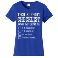 Tech Support Checklist Funny Computer Geek Sysadmin Gift Women's T-Shirt