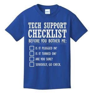 Tech Support Checklist Funny Computer Geek Sysadmin Gift Kids T-Shirt