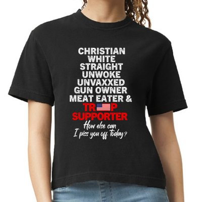 Trump Supporter Christian White Straight Unwoke Unvaxxed Comfort Colors Boxy T-Shirt