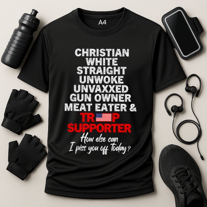 Trump Supporter Christian White Straight Unwoke Unvaxxed Cooling Performance Crew T-Shirt