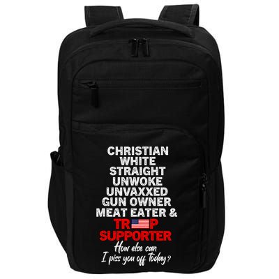 Trump Supporter Christian White Straight Unwoke Unvaxxed Impact Tech Backpack