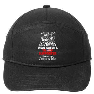 Trump Supporter Christian White Straight Unwoke Unvaxxed 7-Panel Snapback Hat