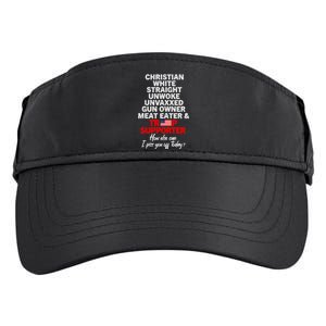 Trump Supporter Christian White Straight Unwoke Unvaxxed Adult Drive Performance Visor