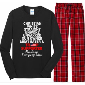 Trump Supporter Christian White Straight Unwoke Unvaxxed Long Sleeve Pajama Set