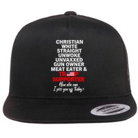Trump Supporter Christian White Straight Unwoke Unvaxxed Flatbill Hat