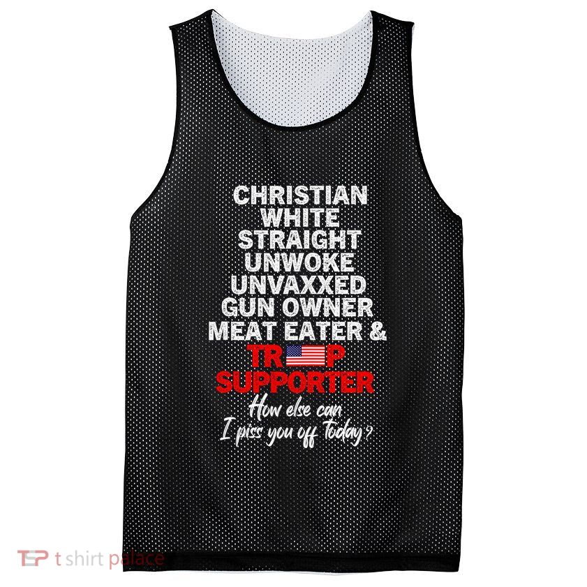 Trump Supporter Christian White Straight Unwoke Unvaxxed Mesh Reversible Basketball Jersey Tank