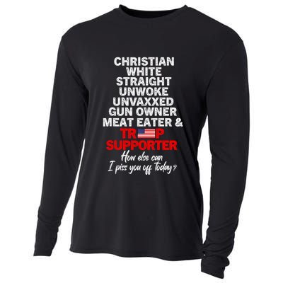 Trump Supporter Christian White Straight Unwoke Unvaxxed Cooling Performance Long Sleeve Crew